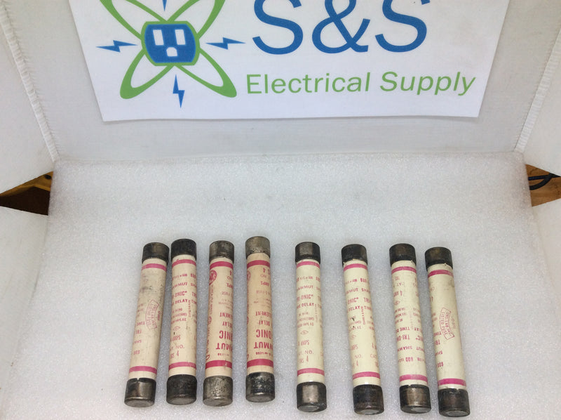 Shawmut TRS4 Tri-Onic Time-Delay 4A 600VAC Or Less Class D Fuses (Sold In Lots Of 4 Each)