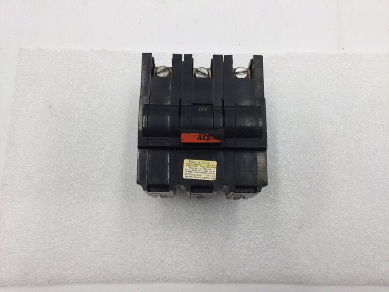 Federal Pacific NA340 3 Pole 40 Amp Circuit Breaker