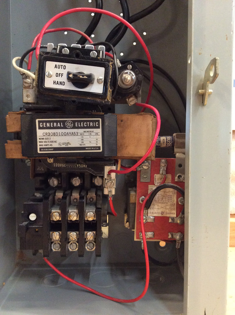 General Electric 300-Line Control CR308D100AYA53 3 Phase 30A 600VAC Type TEC Non-Fused Motor Control