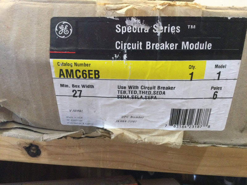 GE General Electric AMC6EB Spectra Series Circuit Breaker Module Use With TED,TEB,THED,SEDA,SEHA, SELA, & SEPA Breakers
