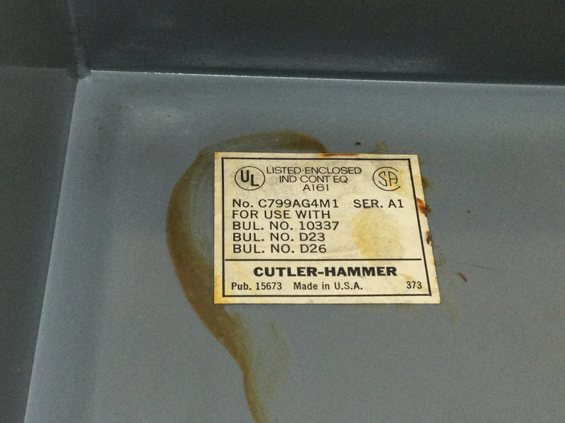 Cutler Hammer C799ag4m1 Enclosure Cover Only