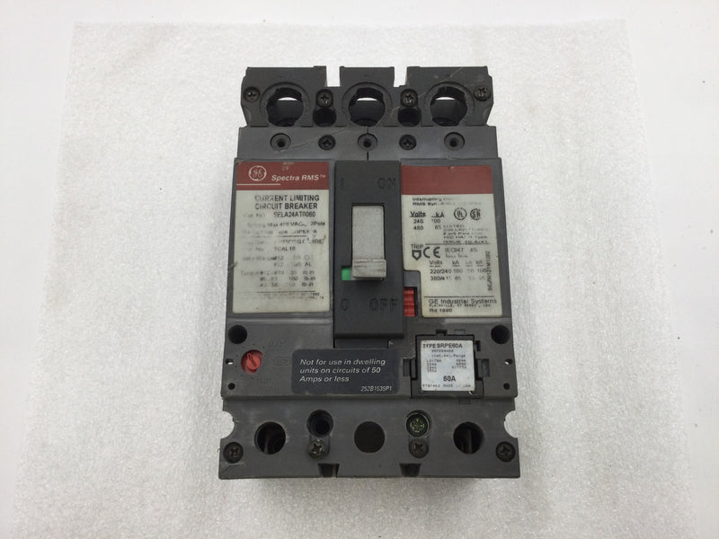 GE General Electric SELA24AT0060 2 Pole 60 Amp w/SRPE60A Plug Circuit Breaker