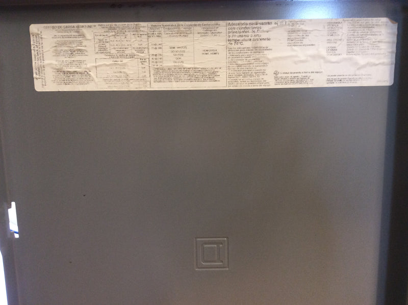 Square D HOM1224M125PRB 12 Space 24 Circuit 125A Main Breaker (Inc) Nema3R Load Center