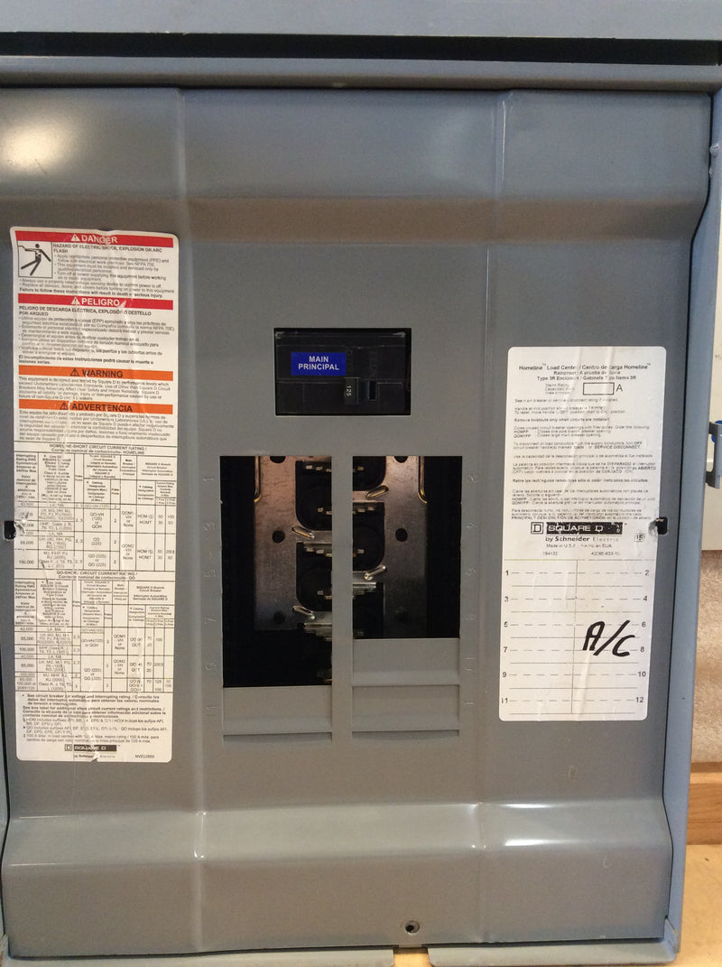 Square D HOM1224M125PRB 12 Space 24 Circuit 125A Main Breaker (Inc) Nema3R Load Center