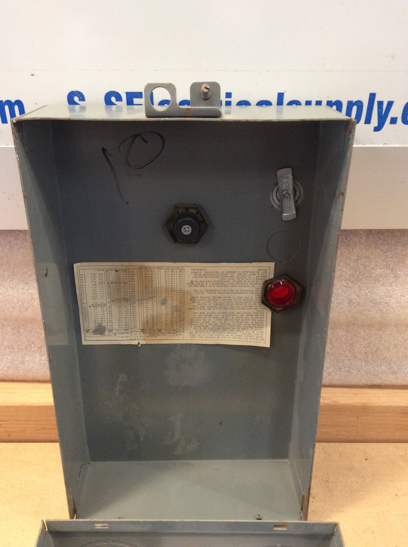 Westinghouse A200M1CACM 277A534G01 3 Pole 27 Amp 10Hp 600VAC Max Enclosed Motor Starter
