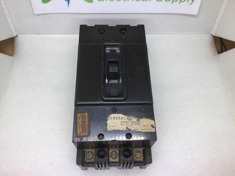 GE General Electric TF136030 3 Pole 30 Amp 600vac Type TF Circuit Breaker