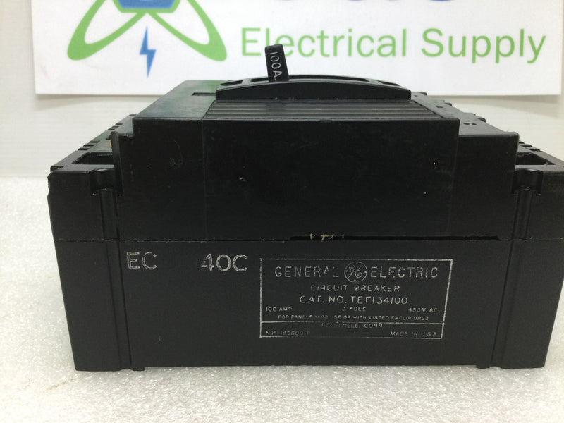 GE General Electric TEF134100 100 Amp 3 Pole 480V Circuit Breaker