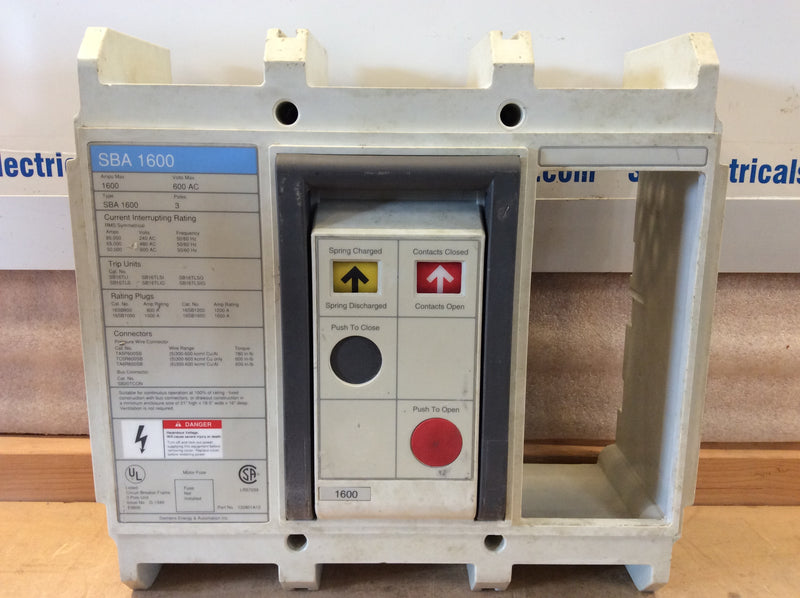 Siemens SBA1600 3 Pole 1600A 600VAC Switch Handle And Cover Only (Please See Photos)