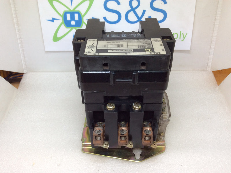 Square D 8502SE02 Series A Class 9998 Type-SL7 Contact Kit 3 Pole 50Hp 600VAC Max Contactor