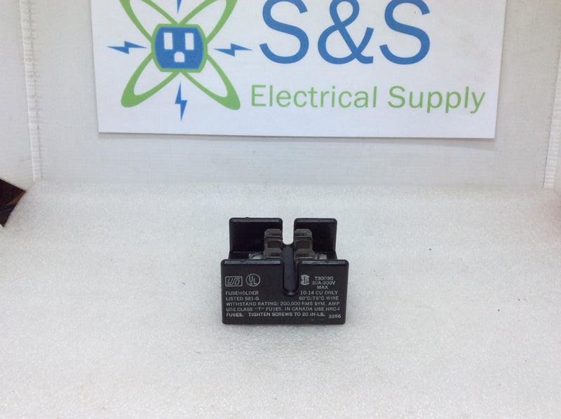 Buss T30030 30A 300V 2 Pole Fuse Holder 581-G 10-14 CU Only Use Class "T" Fuses