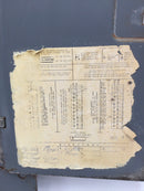 Zinsco 100 Amp 120/240V 1 Phase 3 Wire 21 Space Panel Cover