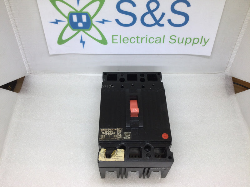 Ge General Electric Thed136015 3 Pole, 15a, 600vac, Type Thed Circuit Breaker