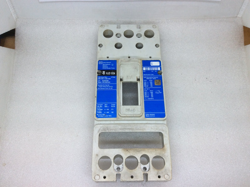 Cutler Hammer HJD3250F 3 Pole 250A 600VAC Series C Blue Label HJD 65k (Parts Only: Cover)