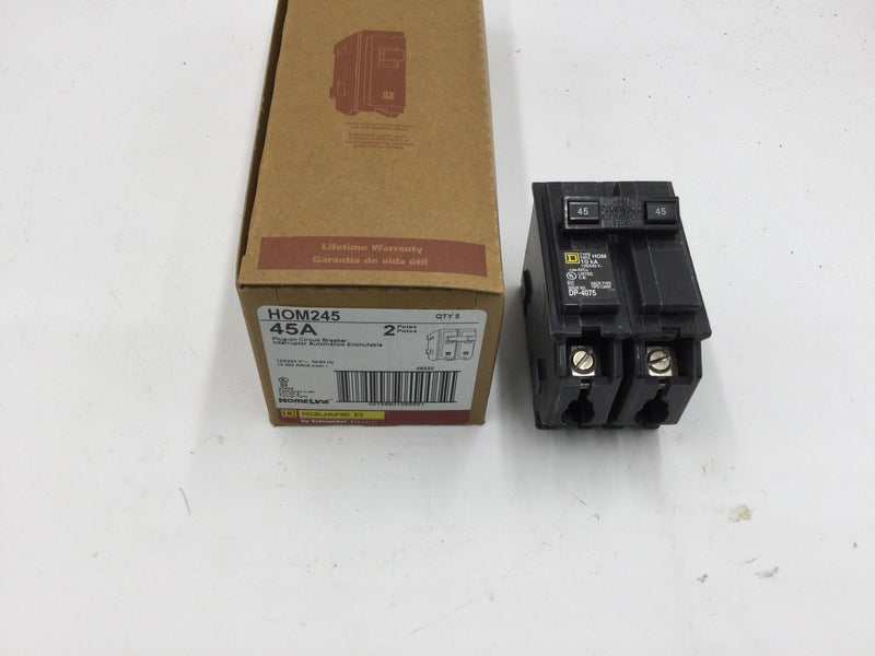 Square D HOM245 2 Pole 45 Amp 120/240V Plug in Circuit Breaker