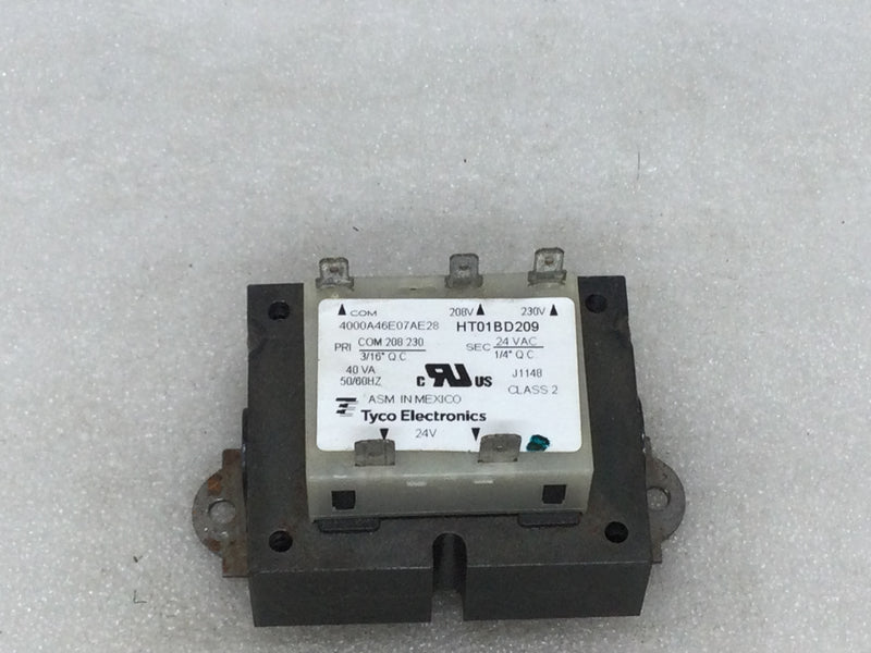 Tyco Electronics HT01BD209 Primary: 208/230v Secondary: 24vac 40va 50/60hz