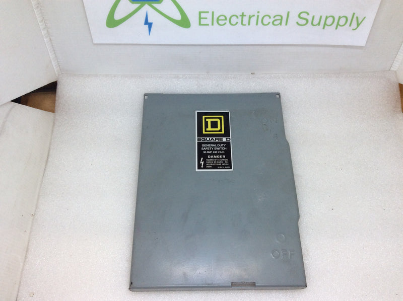 Square D General Duty DU321RB 30 Amp 240vac Safety Switch Nema3R Enclosure(Used: Cover Only)