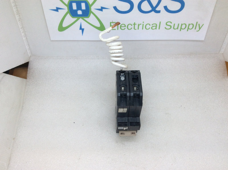 Cutler-Hammer CH215GFT 2 Pole 15A 120/240VAC Class A Type CH GFCI Protected Circuit Breaker
