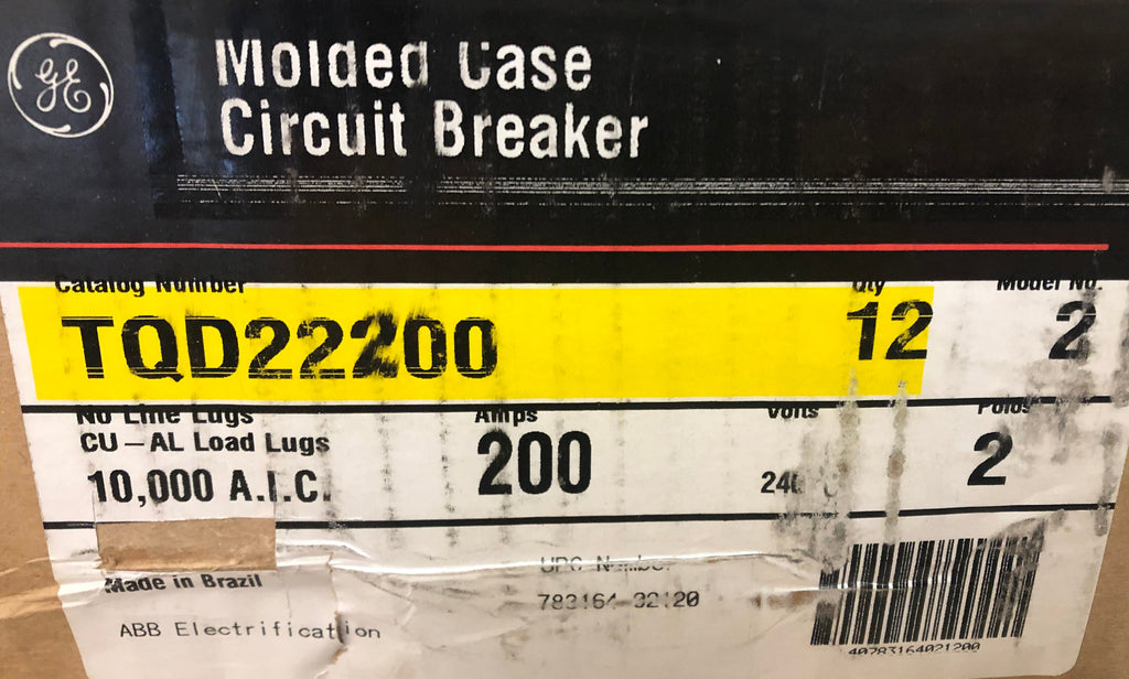 G.E. TQDL21200 CIRCUIT BREAKER 200A 2P 240V 1PH G.E. TQDL21200 CIRCUIT BREAKER 200A 2P 240V 1PH