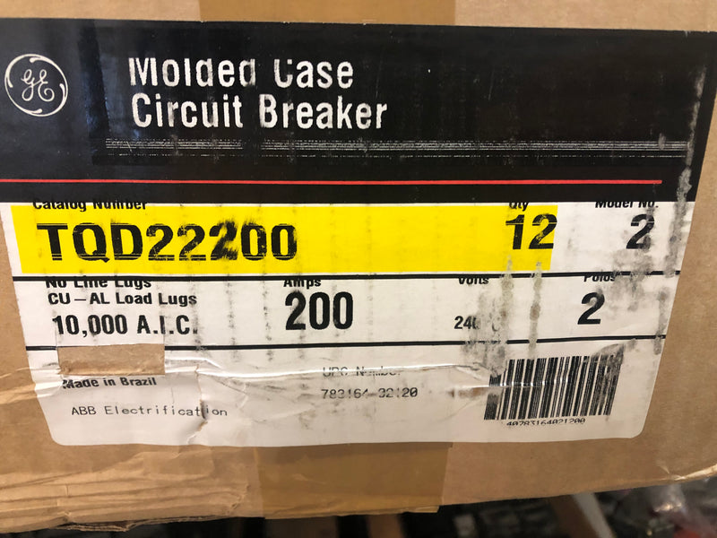 General Electric TQD22200/WL 200 Amp 240 Volt 2 Pole 10ka Circuit Breaker